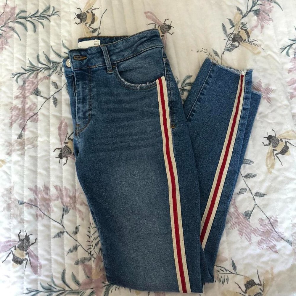 Zara Skinny Jeans with Stripes